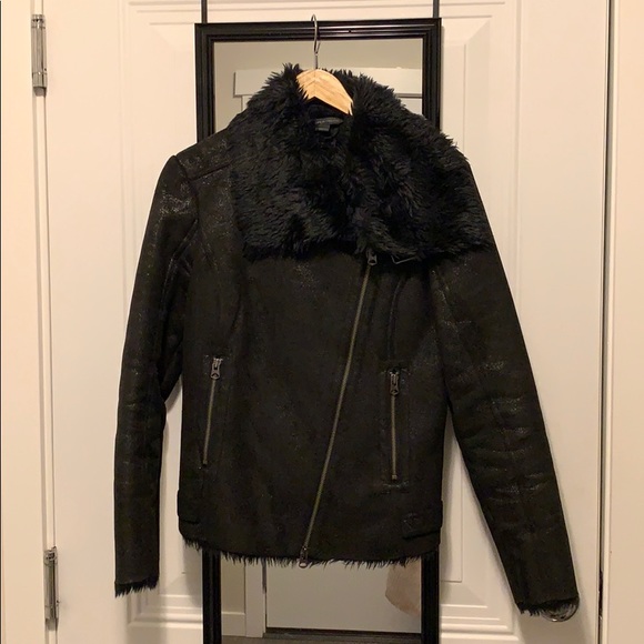 Armani exchange faux shearling biker jacket - Picture 1 of 4